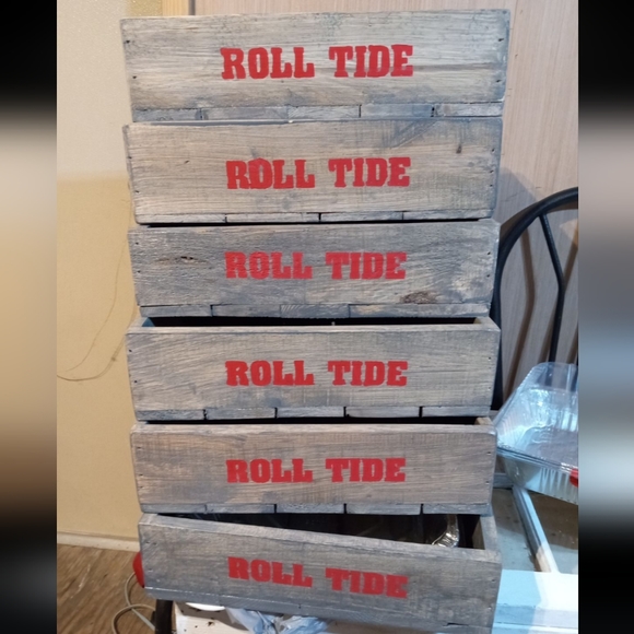 Wood Carry Casserole Pans Tailgate Handmade Handcrafted Boxes w/ metal h… - Picture 5 of 5